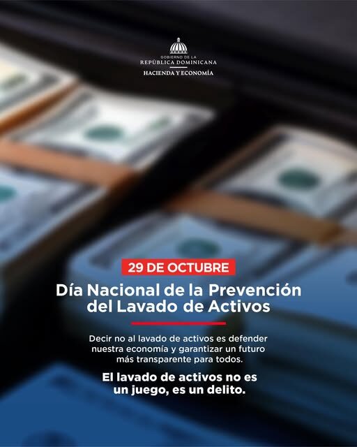 29 octubre Día Nacional de la Prevención Lavado de Activos| “En @MinHaciendard reafirmamos nuestro compromiso con la transparencia, ética e integridad en nuestras acciones.”