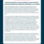 @SNSRDO Servicio Regional de Salud Nordeste aclara proceso validación derechos laborales conforme la ley vigente