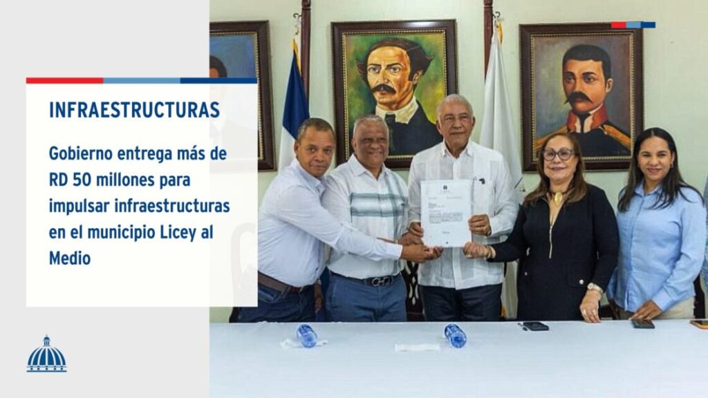 @ComunicacionDO El Pdte. @LuisAbinader, a través del @MapreRD, dispuso la entrega de más de RD 50 millones para ejecutar y adecuar obras en el municipio Licey al Medio y la junta distrital Las Palomas.