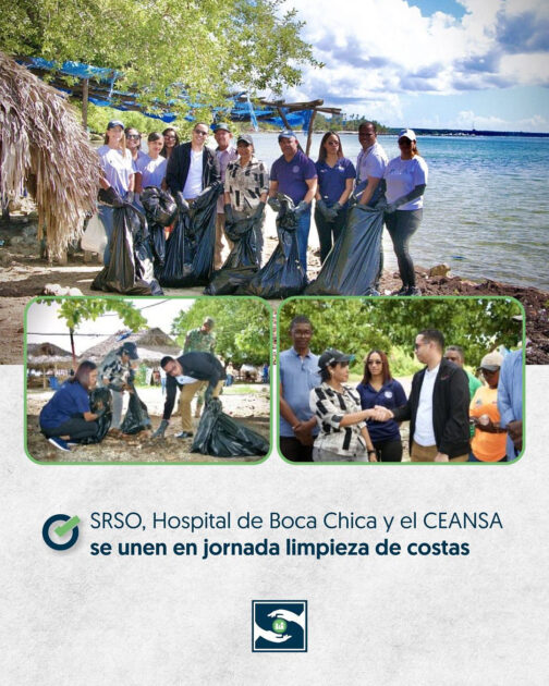 @SNSRDO realizamos una jornada de recogida de desechos sólidos en las costas de la Playa Boca Chica