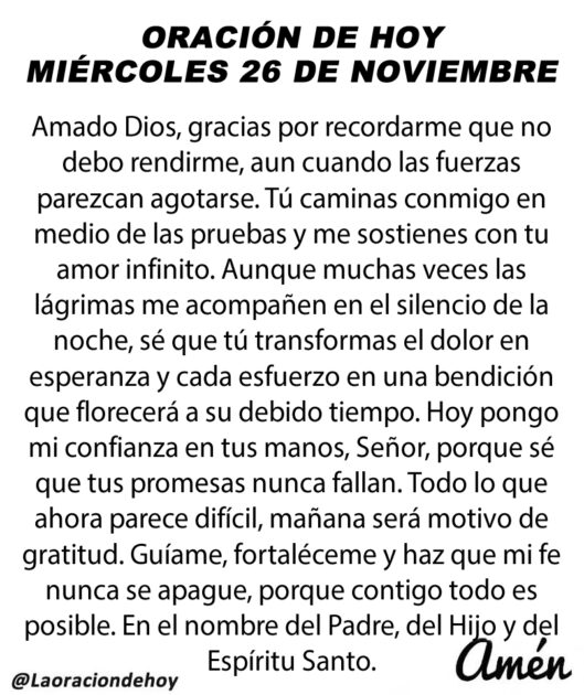 @LaOracionDeHoy Miércoles 26 de Noviembre de 2025