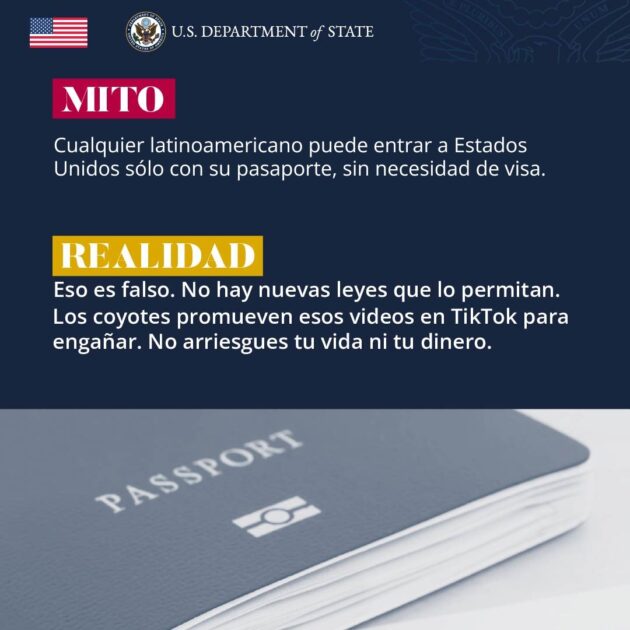 @EmbajadaUSAEnRD Es un 𝐌𝐈𝐓𝐎 que cualquier latinoamericano puede entrar a los Estados Unidos sólo con su pasaporte, sin necesidad de visa. La Realidad es que eso es 𝐅𝐀𝐋𝐒𝐎