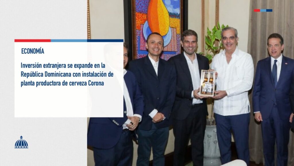 @ComunicacionDO @LuisAbinader recibió la visita de ejecutivos de Anheuser-Busch InBev, empresa productora de la cerveza Corona, quienes le informaron que RD ha sido seleccionada como sede para la producción de esta icónica marca de cerveza
