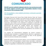 @SNSRDO @incartrd sustituirá cableado eléctrico tras avería provocada por lluvias; algunos servicios serán suspendidos por cinco horas este martes