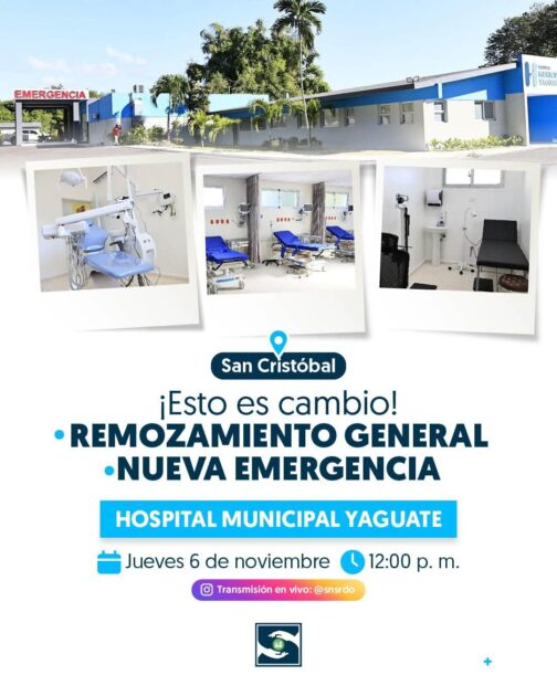 @SNSRDO ¡El Hospital Municipal de Yaguate está preparado para brindar atención oportuna! @LuisAbinader entrega formalmente el Hospital Municipal de Yaguate, una moderna y remozada infraestructura que establece un antes y después en la atención sanitaria de San Cristóbal @SNSRDO