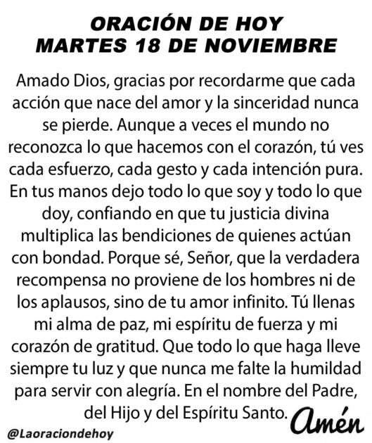 @LaOracionDeHoy martes 18 de Noviembre de 2025