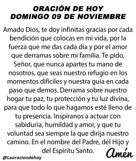 @LaOracionDeHoy 9 de noviembre de 2025
