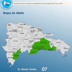 @COE_RD coloca 06 provincias y al Distrito Nacional en alerta verde, debido a que el informe del INDOMET, establece que una vaguada comenzará a incidir durante la tarde incrementando las precipitaciones, localmente moderadas a fuertes, con tormentas eléctricas y ráfagas de viento