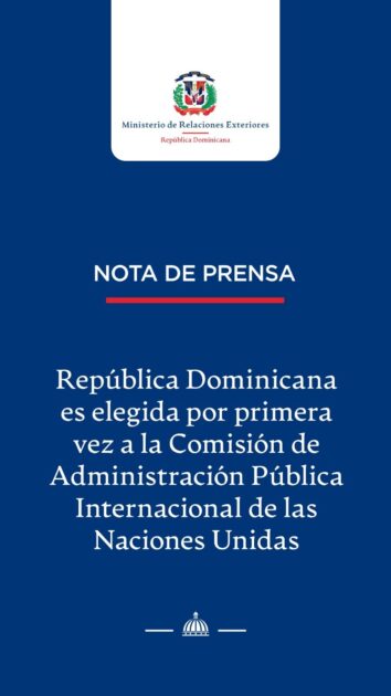 COMUNICADO @MIREXRD: República Dominicana es elegida por primera vez a la Comisión de Administración Pública Internacional de las Naciones Unidas @UN @ONU_es