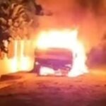 Incendian auto de dirigente  de @PRM_Oficial Pablo Acosta en Montecristi
