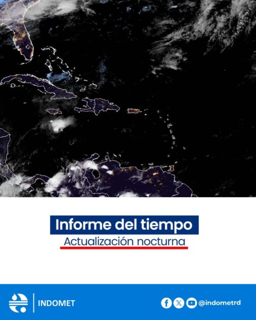 @Indomet_RDO El tiempo atmosférico del territorio dominicano no presentará cambios importantes, producto de la influencia de un sistema anticiclónico