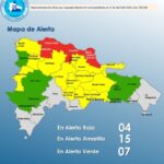 El COE mantiene 04 provincias en alerta roja, 14 y el Distrito Nacional en amarilla y 07 en verde