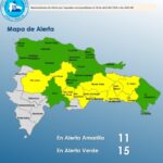 El COE mantiene 10 provincias y el Distrito Nacional en alerta amarilla y 15 en verde