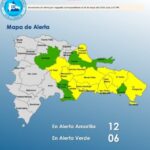 El COE aumenta 11 provincias en alerta amarilla y el Distrito Nacional y mantiene 06 alerta verde