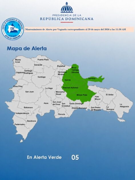 El COE mantiene 05 provincias en alerta verde