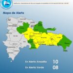 El COE aumenta 09 provincias en alerta amarilla y el Distrito Nacional y mantiene 08 alerta verde
