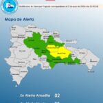 El COE coloca 02 provincias en alerta amarilla y mantiene 07 y el Distrito Nacional en verde