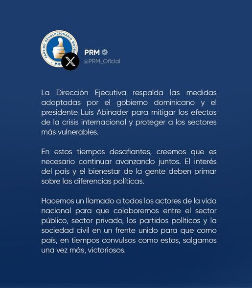 @PRM_Oficial Comunicado Dirección Ejecutiva 7 mayo 2026