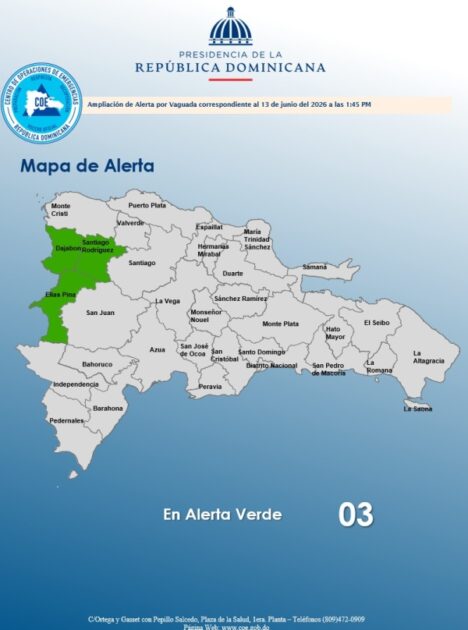 El COE mantiene 03 provincias en alerta verde