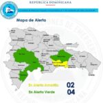 El COE aumenta 1 provincia en alerta amarilla y el Distrito Nacional y mantiene 04 alerta verde, debido al informe del INDOMET